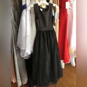 Elegant Black Sleeveless Girls Dress